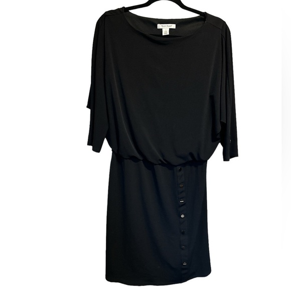 White House Black Market dress black 3/4‎ length sleeve medium stretch - Picture 1 of 5